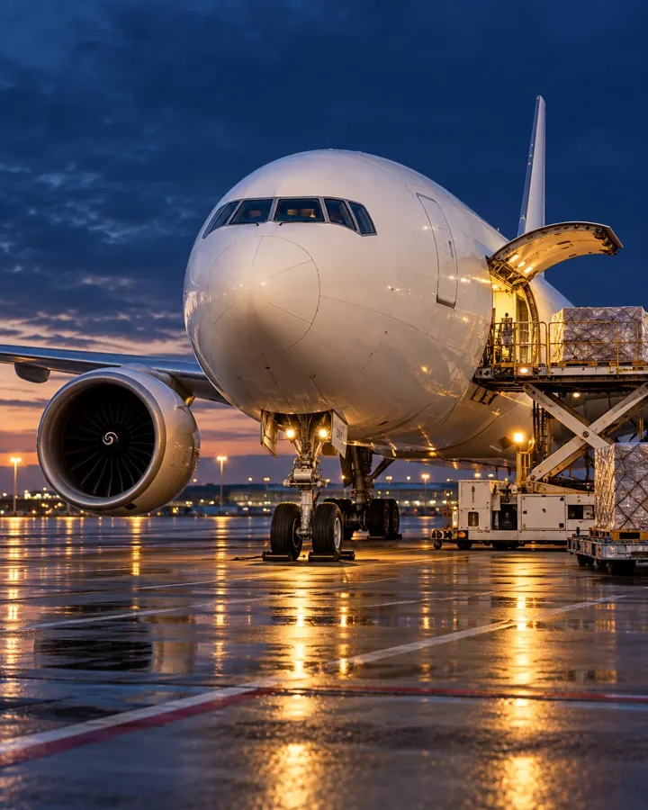 Aereo cargo in fase di carico